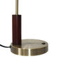 Modern brass and wood lamp base with black switch, furniture accessory from FredCo International
