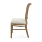 Classic Retro Dining Chair Set of 2 with Rattan Backrest, Dark Brown Rubberwood Frame, Beige Fabric Cushion FredCo