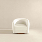 High Quality Elise Mid Century Modern Beige Boucle Swivel Chair with Elegant Design and Multi-functional Use 34.2W'x 30D'x 30H' Swivel Round Chairs for Living Room Bedroom Reading, White FredCo