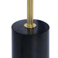 Modern lamp with black cylindrical base and gold metal rod, FredCo International furniture