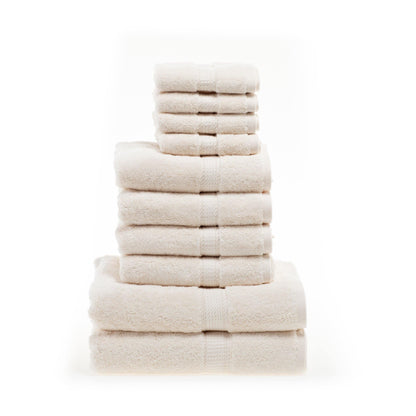 Egyptian Cotton Solid 10-Piece Towel Set FredCo
