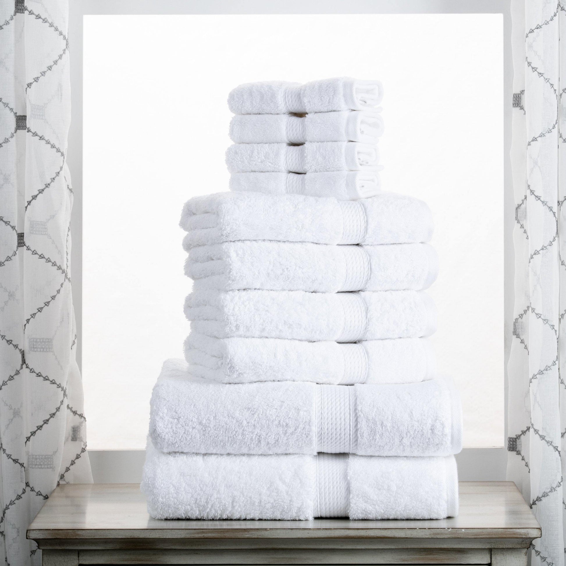 Egyptian Cotton Solid 10-Piece Towel Set FredCo