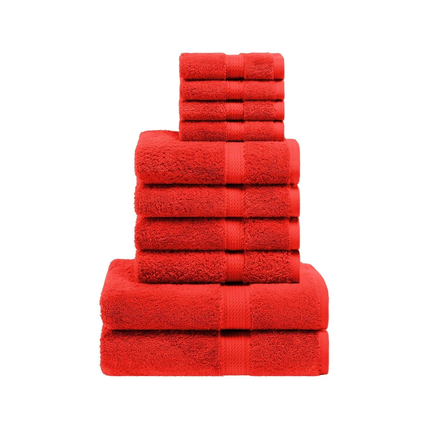 Egyptian Cotton Solid 10-Piece Towel Set FredCo
