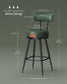 EKHO Collection - 35.4" Tall Swivel Bar Stools with Backs, Forest Green FredCo