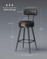 EKHO Collection - 35.4" Tall Swivel Bar Stools with Backs, Ink Black FredCo