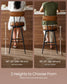 EKHO Collection - 40.5" Tall Swivel Bar Stools with Backs, Caramel Brown FredCo