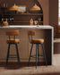 EKHO Collection - 40.5" Tall Swivel Bar Stools with Backs, Caramel Brown FredCo