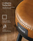 EKHO Collection - 40.5" Tall Swivel Bar Stools with Backs, Caramel Brown FredCo