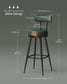 EKHO Collection - 40.5" Tall Swivel Bar Stools with Backs, Forest Green FredCo