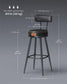 EKHO Collection - 40.5" Tall Swivel Bar Stools with Backs, Ink Black FredCo