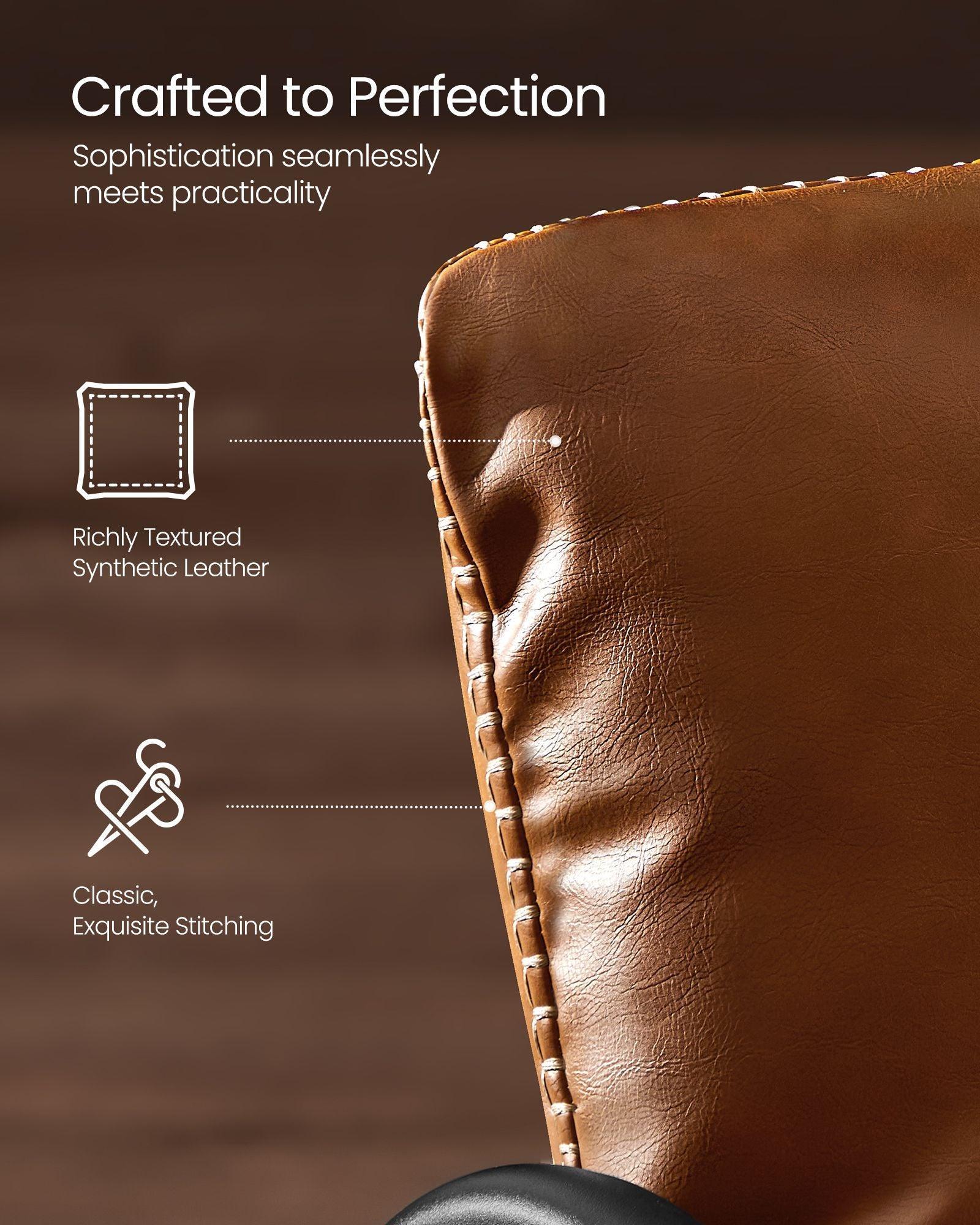 EKHO Collection - Accent Chair with Sleek Frame, Caramel Brown FredCo