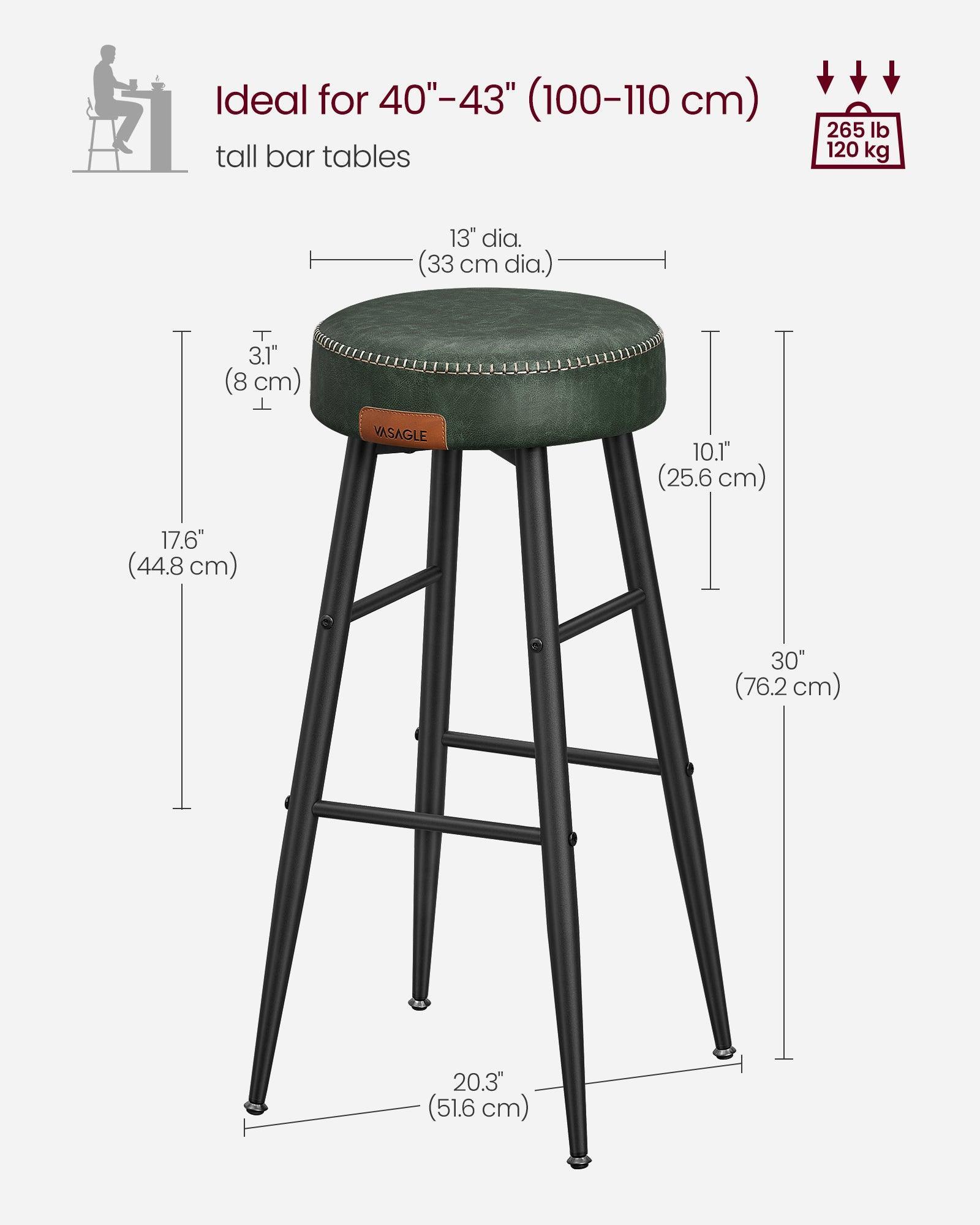 EKHO Collection - Bar Stools Set of 2, Forest Green FredCo