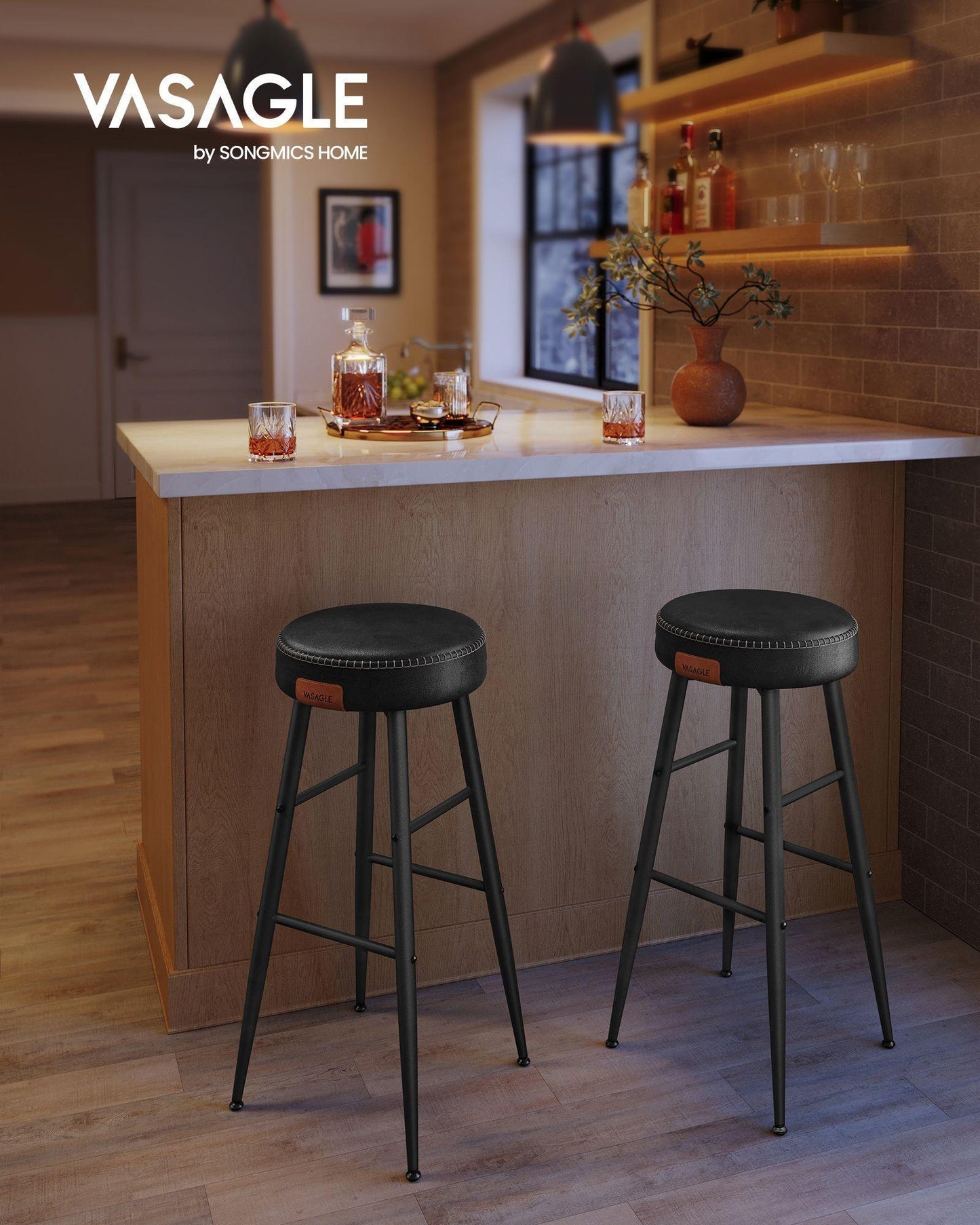 EKHO Collection - Bar Stools Set of 2, Ink Black FredCo