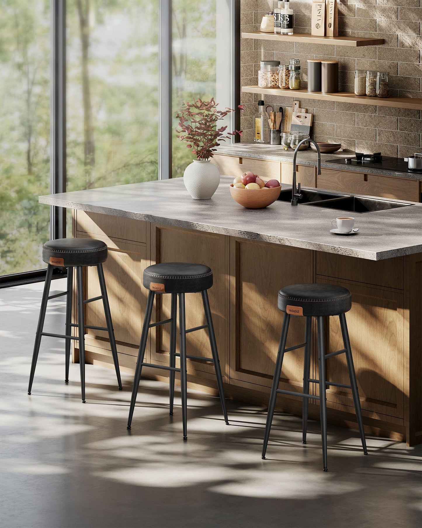 EKHO Collection - Bar Stools Set of 2, Ink Black FredCo