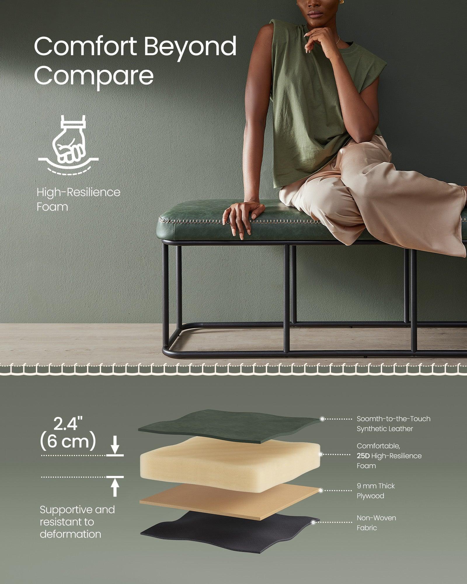 EKHO Collection - Bench for Entryway Bedroom, Forest Green FredCo