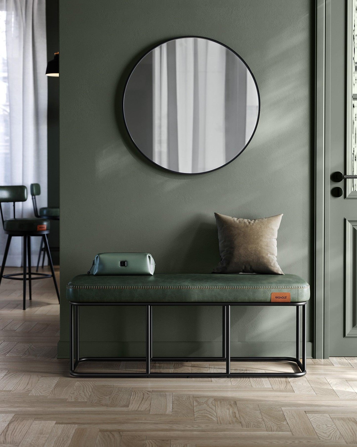 EKHO Collection - Bench for Entryway Bedroom, Forest Green FredCo