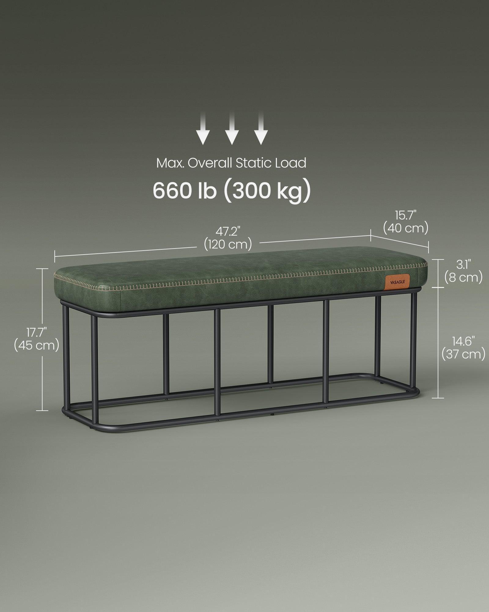 EKHO Collection - Bench for Entryway Bedroom, Forest Green FredCo