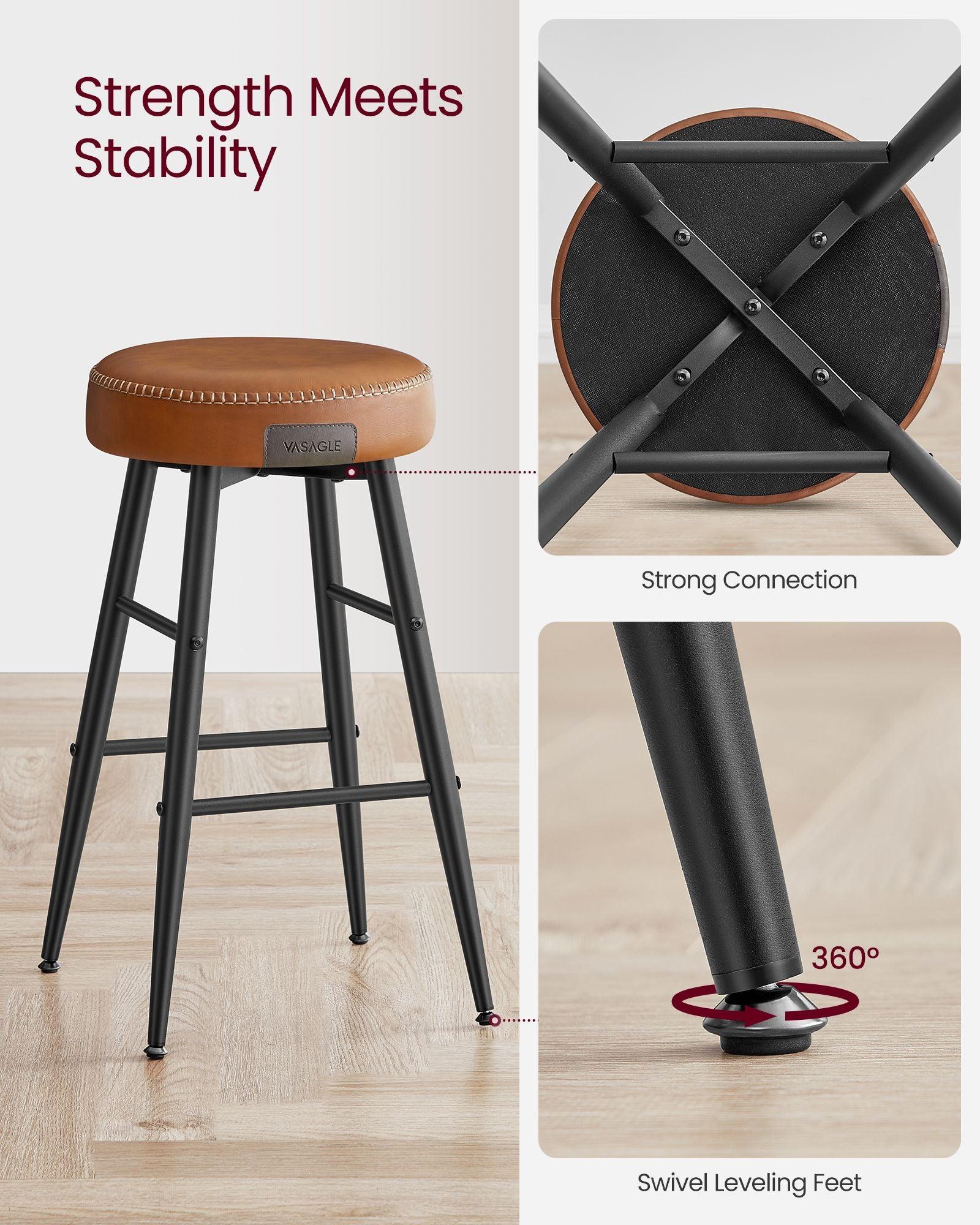 EKHO Collection - Counter Stools Set of 2, Camarel Brown FredCo