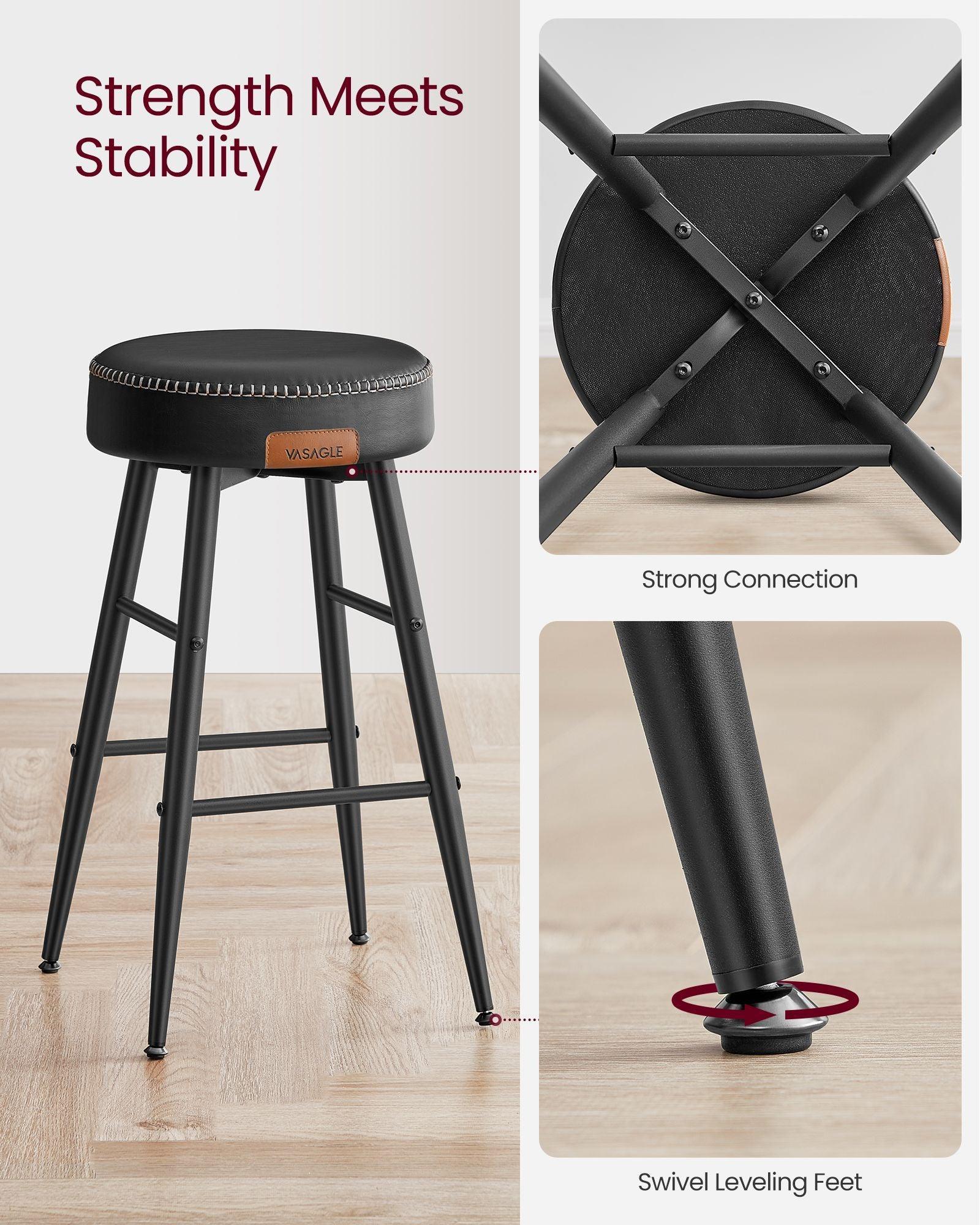 EKHO Collection - Counter Stools Set of 2, Ink Black FredCo
