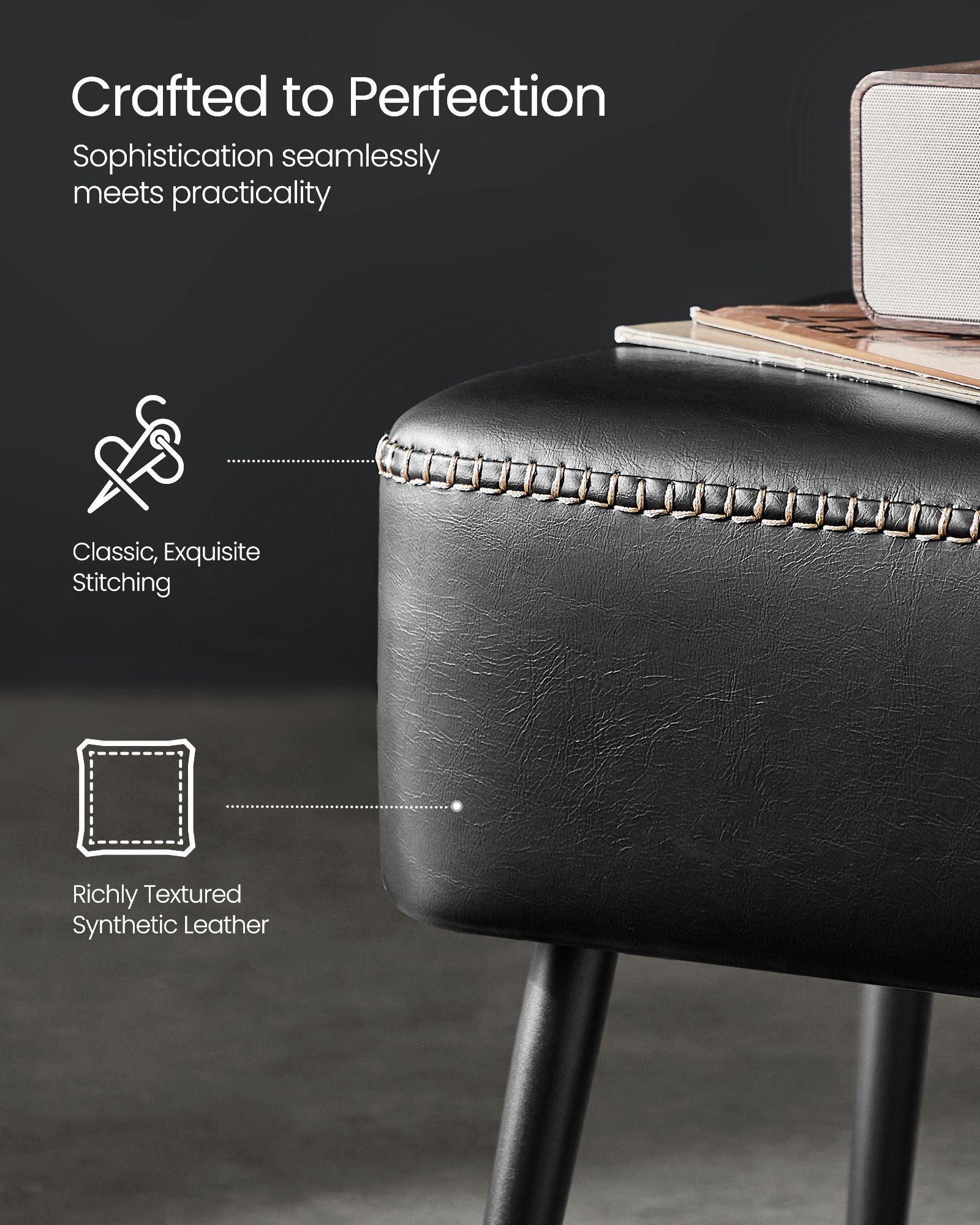 EKHO Collection - Ottoman Bench with Legs Ink Black FredCo