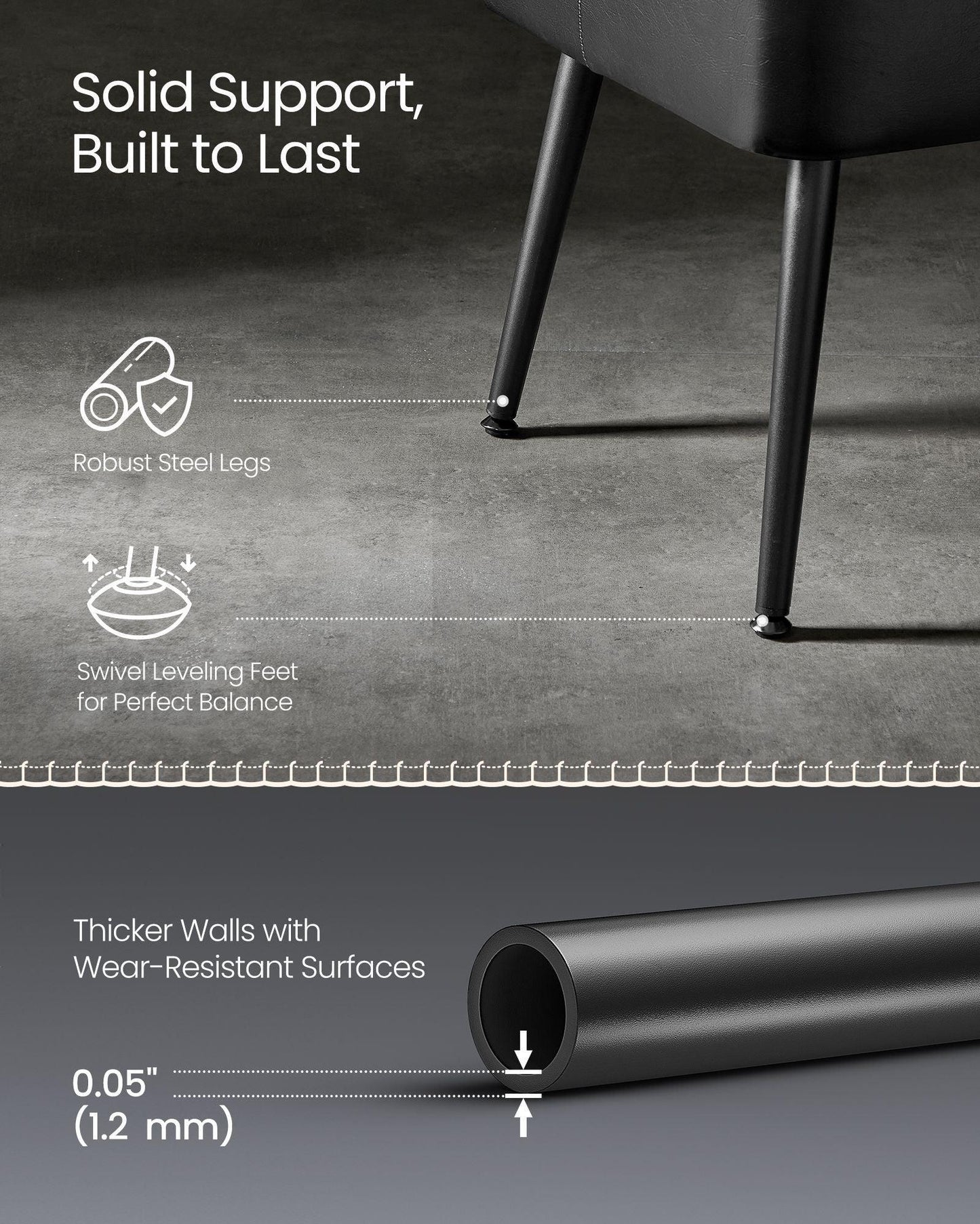 EKHO Collection - Ottoman Bench with Legs Ink Black FredCo