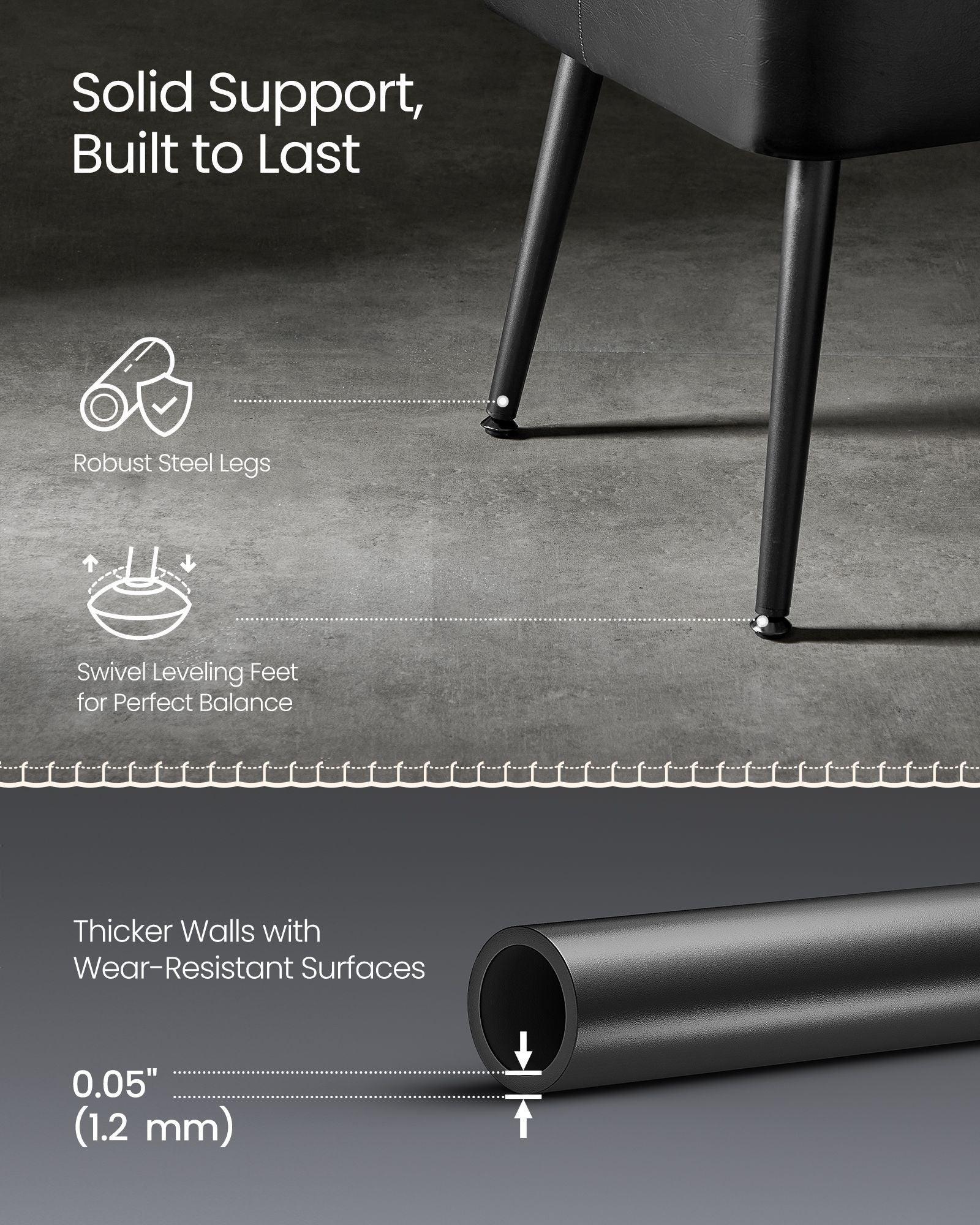 EKHO Collection - Ottoman Bench with Legs Ink Black FredCo