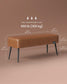EKHO Collection - Ottoman Bench with Steel Legs Caramel Brown FredCo