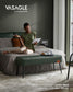 EKHO Collection - Ottoman Bench with Steel Legs Forest Green FredCo