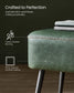 EKHO Collection - Ottoman Bench with Steel Legs Forest Green FredCo