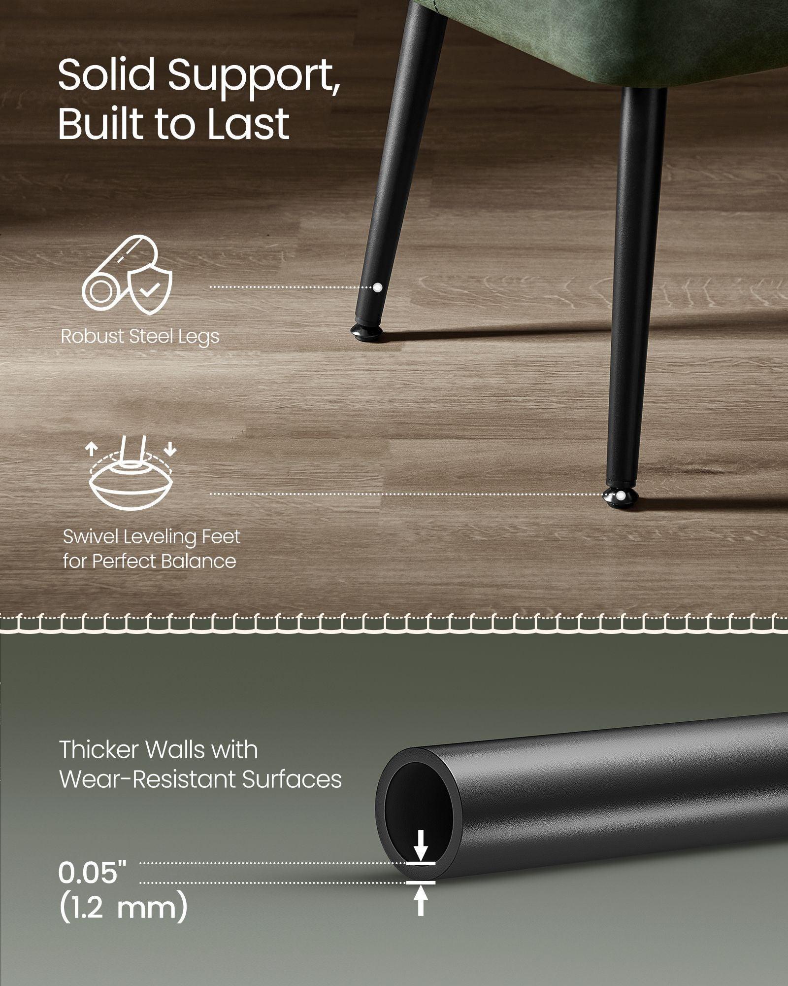 EKHO Collection - Ottoman Bench with Steel Legs Forest Green FredCo