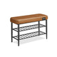 EKHO Collection - Shoe Bench with Metal Shelves, Caramel Brown FredCo