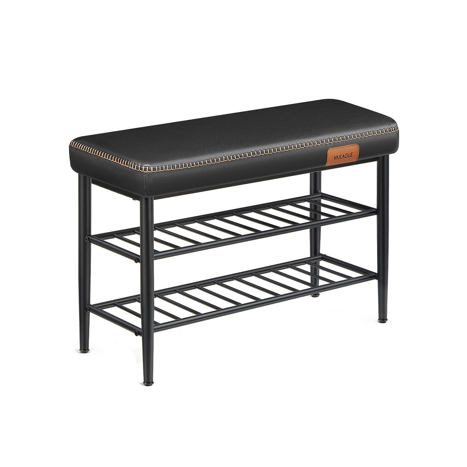 EKHO Collection - Shoe Bench with Metal Shelves, Ink Black FredCo