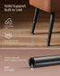 EKHO Collection - Storage Ottoman Bench with Steel Legs, Caramel Brown FredCo
