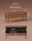 EKHO Collection - Storage Ottoman Bench with Steel Legs, Caramel Brown FredCo