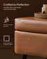 EKHO Collection - Storage Ottoman Bench with Steel Legs, Caramel Brown FredCo