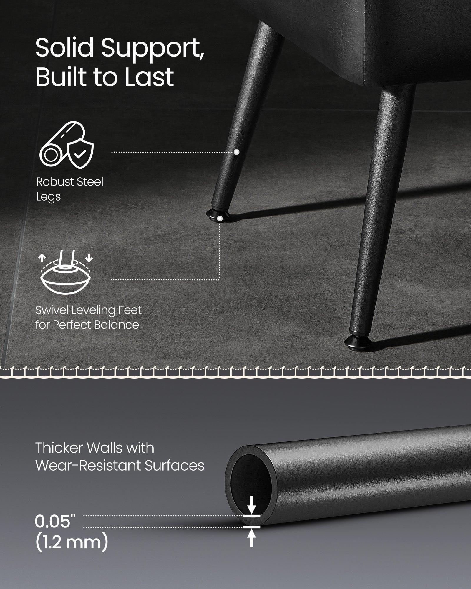 EKHO Collection - Storage Ottoman Bench with Steel Legs, Ink Black FredCo
