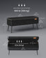 EKHO Collection - Storage Ottoman Bench with Steel Legs, Ink Black FredCo