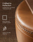 EKHO Collection - Storage Ottoman Vanity Stool, Caramel Brown FredCo