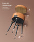 EKHO Collection - Storage Ottoman Vanity Stool, Caramel Brown FredCo