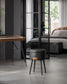 EKHO Collection - Storage Ottoman Vanity Stool, Ink Black FredCo