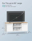 EKHO TV Stand, TV Cabinet for TV up to 55 Inches, TV Console with Doors, 3 Adjustable Shelves, Oak Color and White ULTS103W01 FredCo