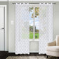 Elegant Diamond Embroidered Sheer Grommet 2-Piece Curtain Panel Set FredCo