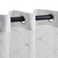 Elegant Diamond Embroidered Sheer Grommet 2-Piece Curtain Panel Set FredCo