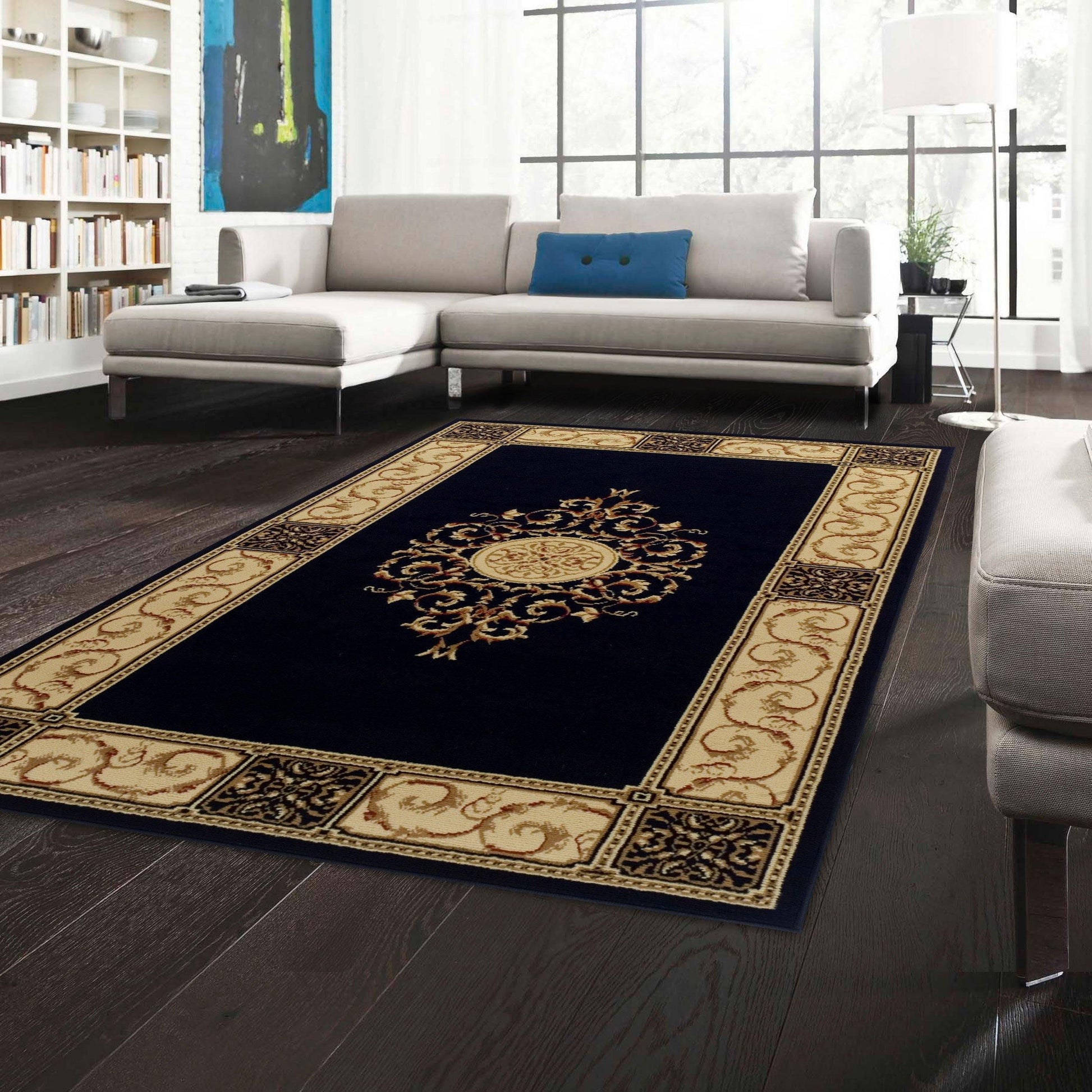 Elegant Vintage Ornamental Medallion Rug FredCo