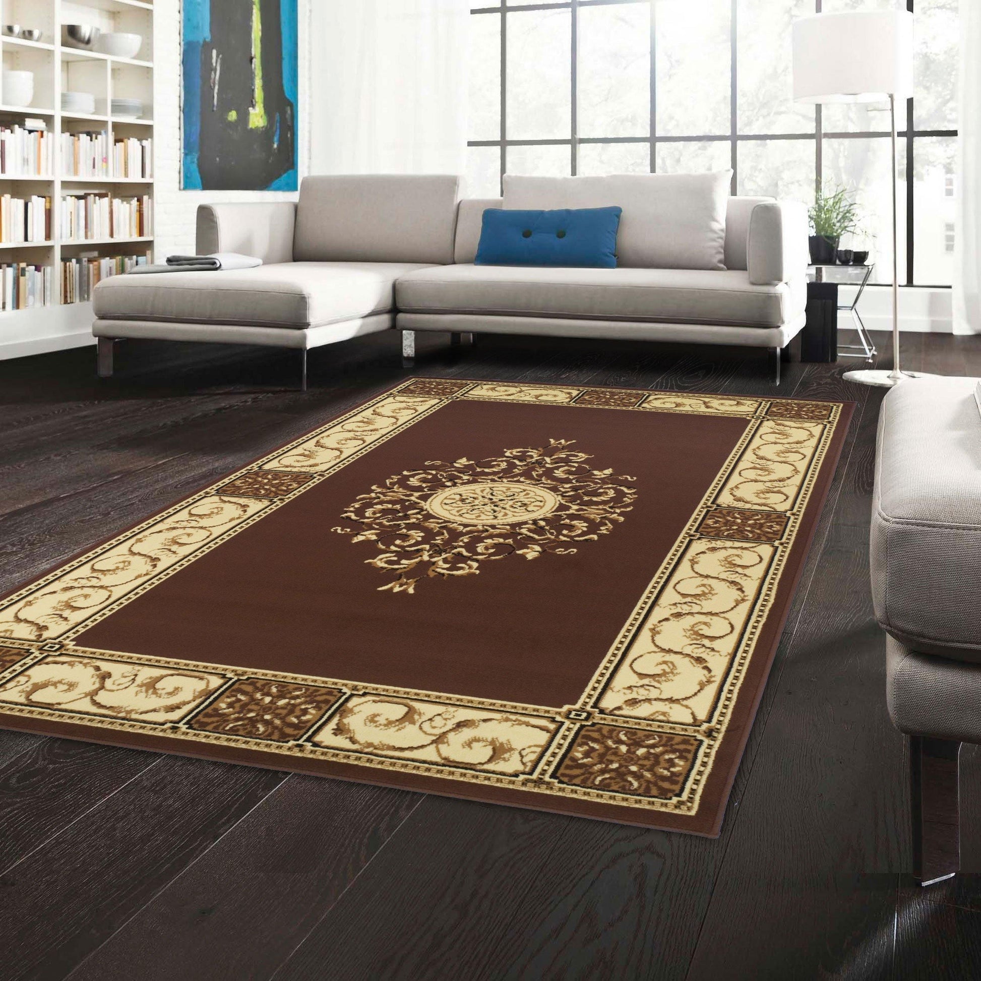 Elegant Vintage Ornamental Medallion Rug FredCo