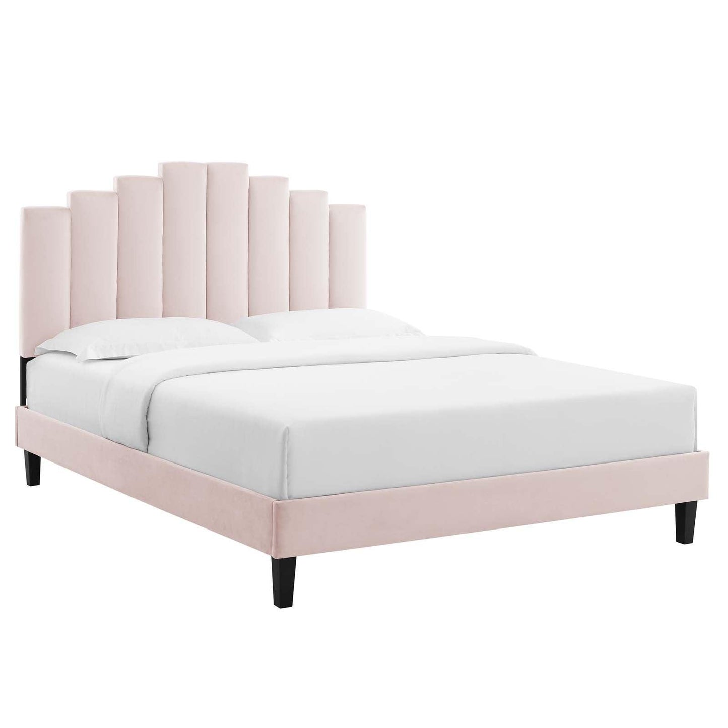 Elise Full Performance Velvet Platform Bed, MOD-6877 FredCo