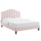 Elise Full Performance Velvet Platform Bed, MOD-6877 FredCo