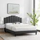 Elise King Performance Velvet Platform Bed, MOD-6878 FredCo