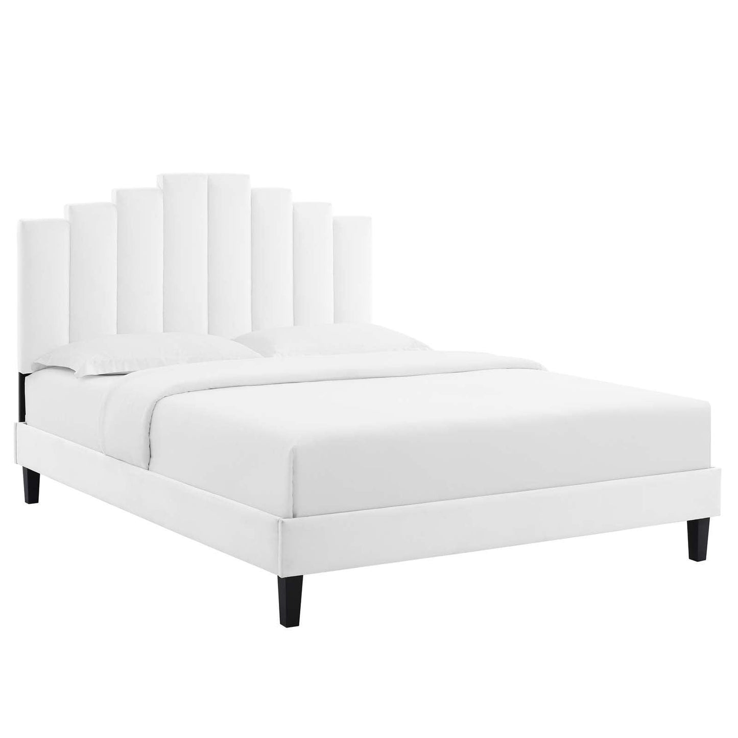 Elise King Performance Velvet Platform Bed, MOD-6878 FredCo