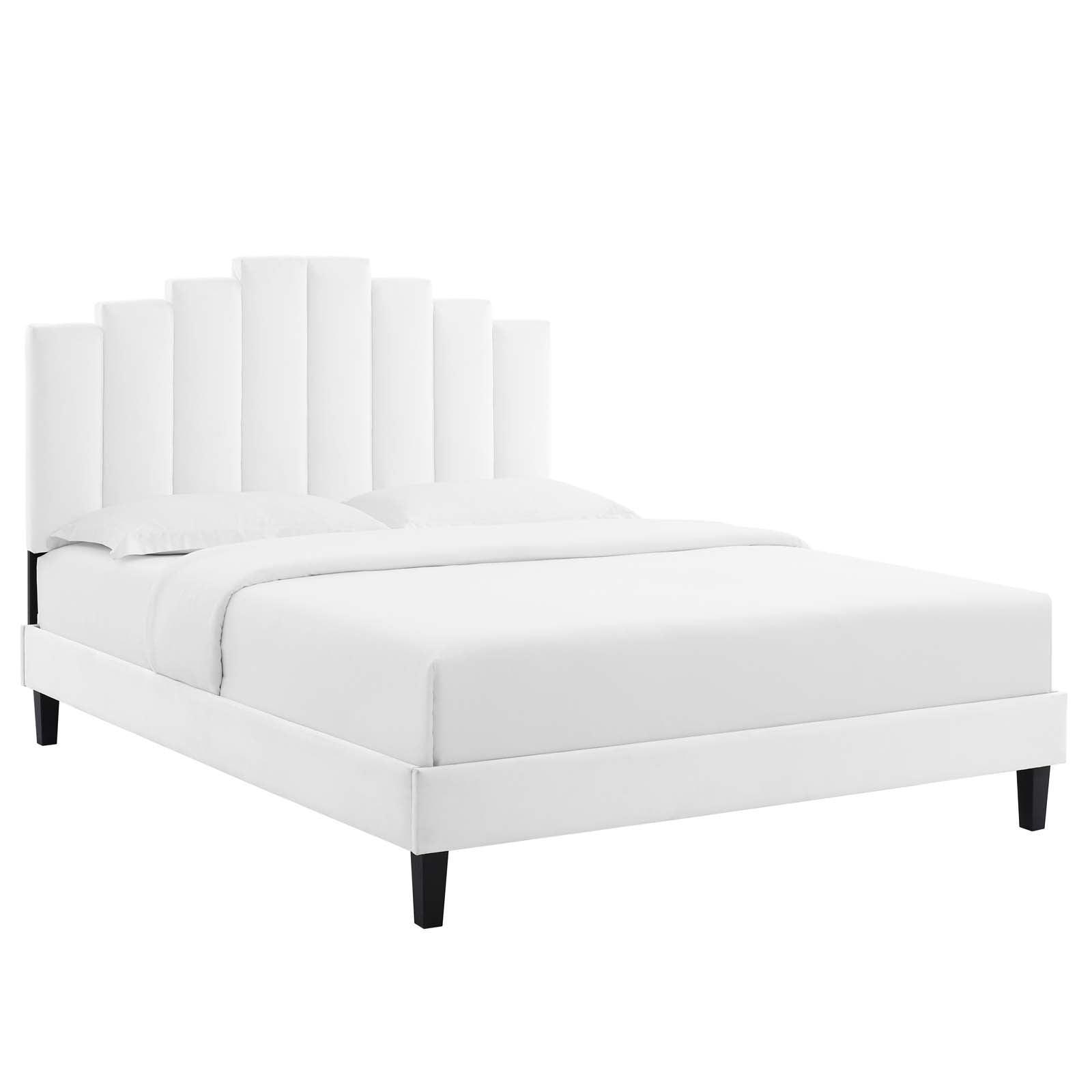 Elise King Performance Velvet Platform Bed, MOD-6878 FredCo